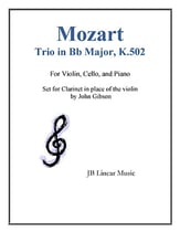 Trio #3 in Bb Major K. 502 - Clarinet, Cello, Piano P.O.D. cover